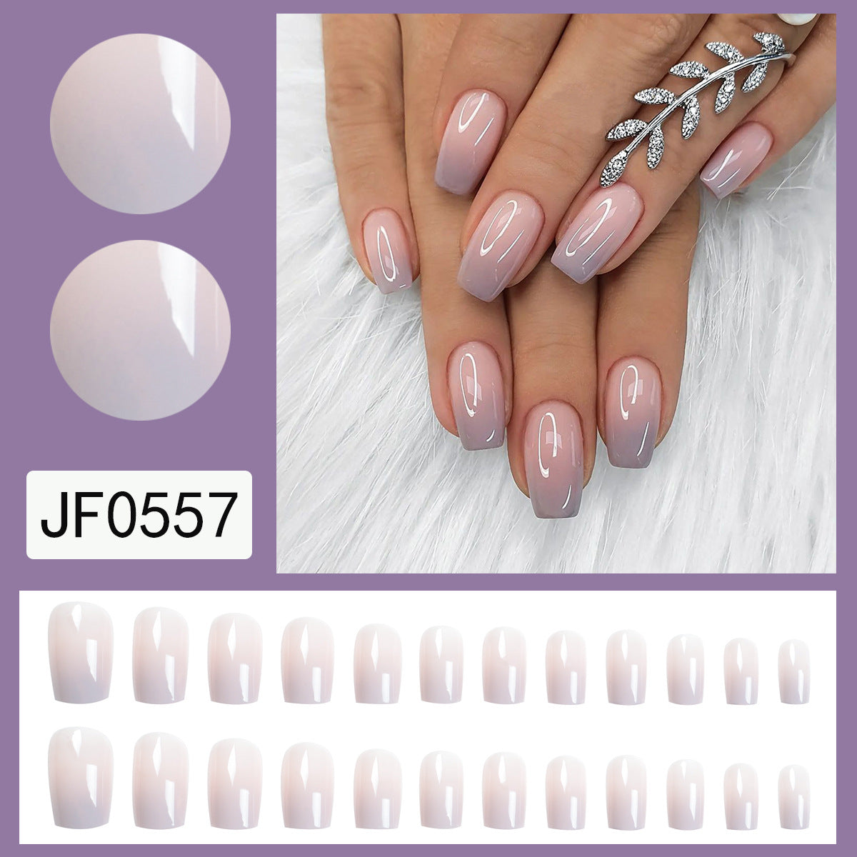 15 Sizes-30 Pcs Acrylic Press On Nail JF0557-1